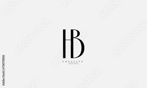 Alphabet letters Initials Monogram logo HB BH H B