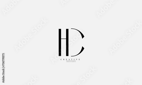 Alphabet letters Initials Monogram logo HC CH H C