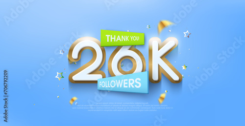 Thank you 26k followers, greetings with colorful themes with expensive premium designs.