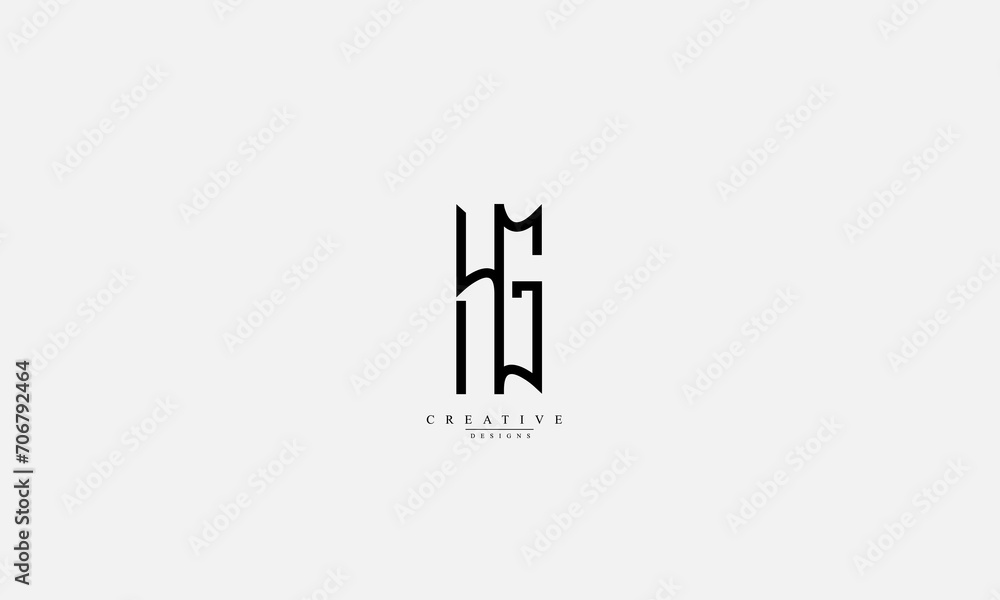 Alphabet letters Initials Monogram logo HG GH H G Alphabet letters Initials Monogram logo HG GH H G