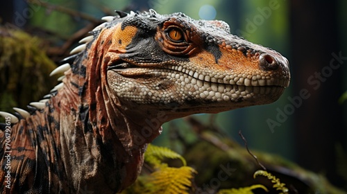 Corythosaurus in nature ancient dinosaur danger animal