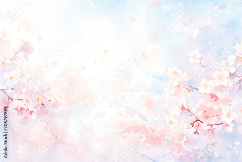 桜の水彩画 ふわふわ優しい手描き風イラスト © ヨーグル
