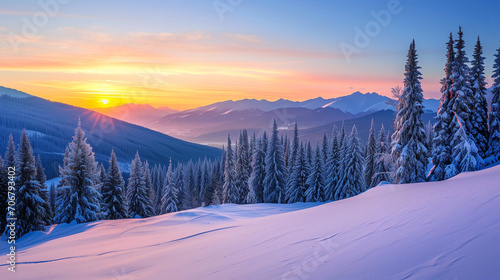 A Snowy Mountain Sunset © Boardwalk