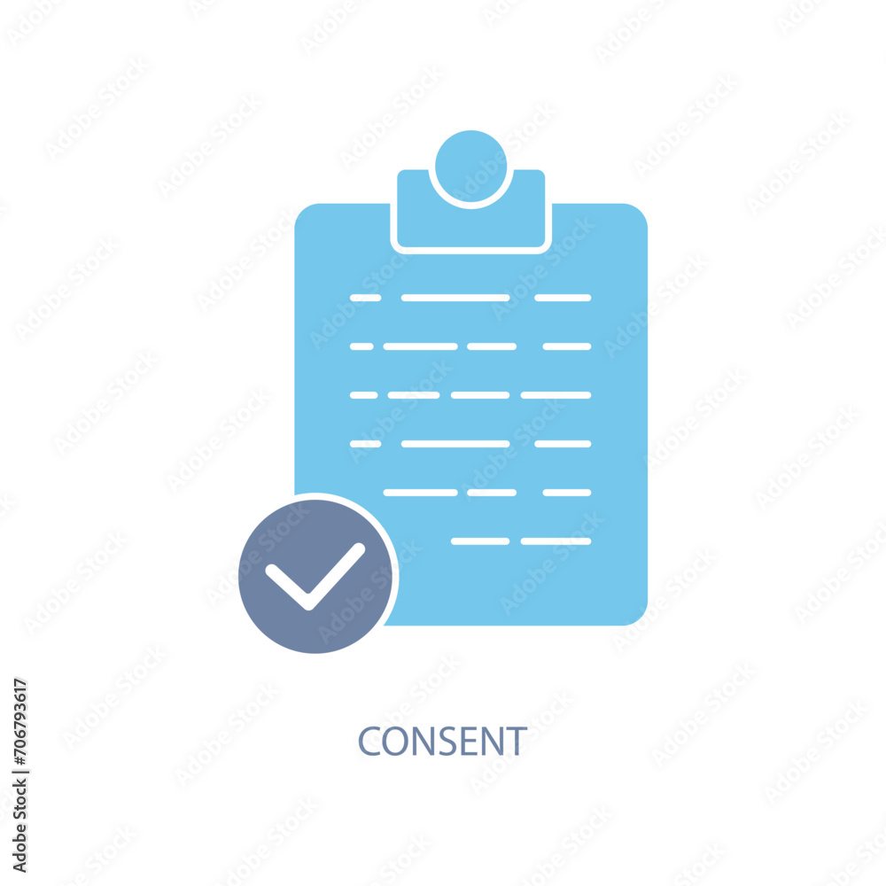 consent concept line icon. Simple element illustration. consent concept outline symbol design. consent concept line icon. Simple element illustration. consent concept outline symbol design.