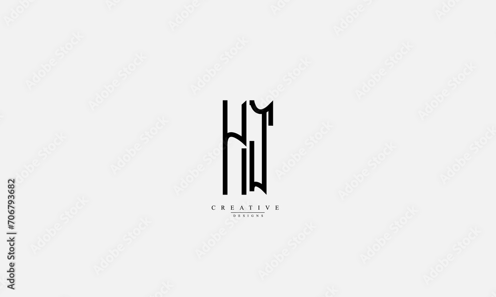 Alphabet letters Initials Monogram logo HJ H J Alphabet letters Initials Monogram logo HJ H J