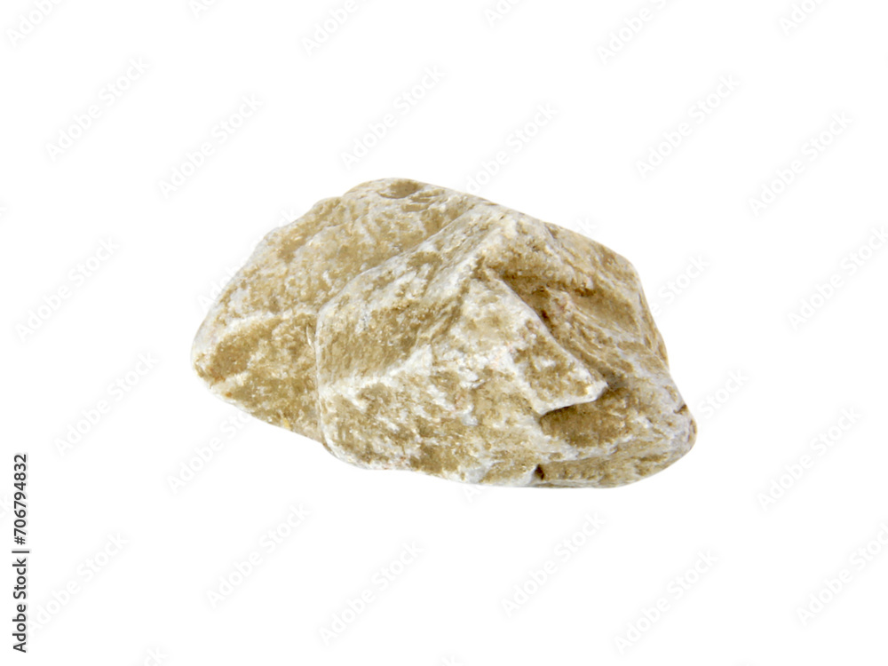one rock isolated on white background.Selection focus.