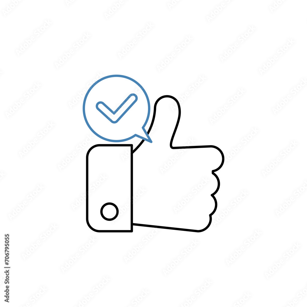 accept concept line icon. Simple element illustration. accept concept outline symbol design. accept concept line icon. Simple element illustration. accept concept outline symbol design.