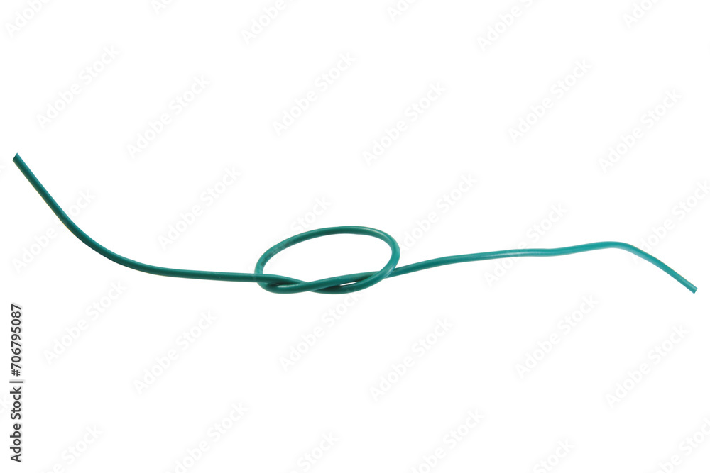 green wire cable of usb and adapter isolated on white background.Selection focus. green wire cable of usb and adapter isolated on white background.Selection focus.