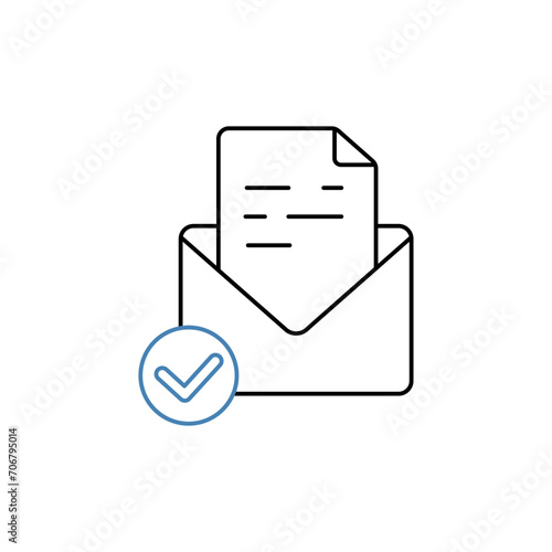 confirmation concept line icon. Simple element illustration. confirmation concept outline symbol design.