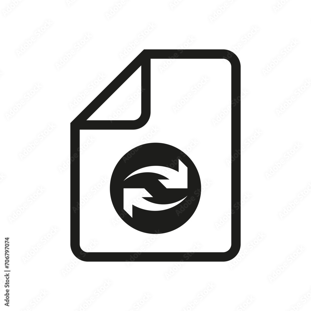 Refresh document page icon. Vector illustration. EPS 10.