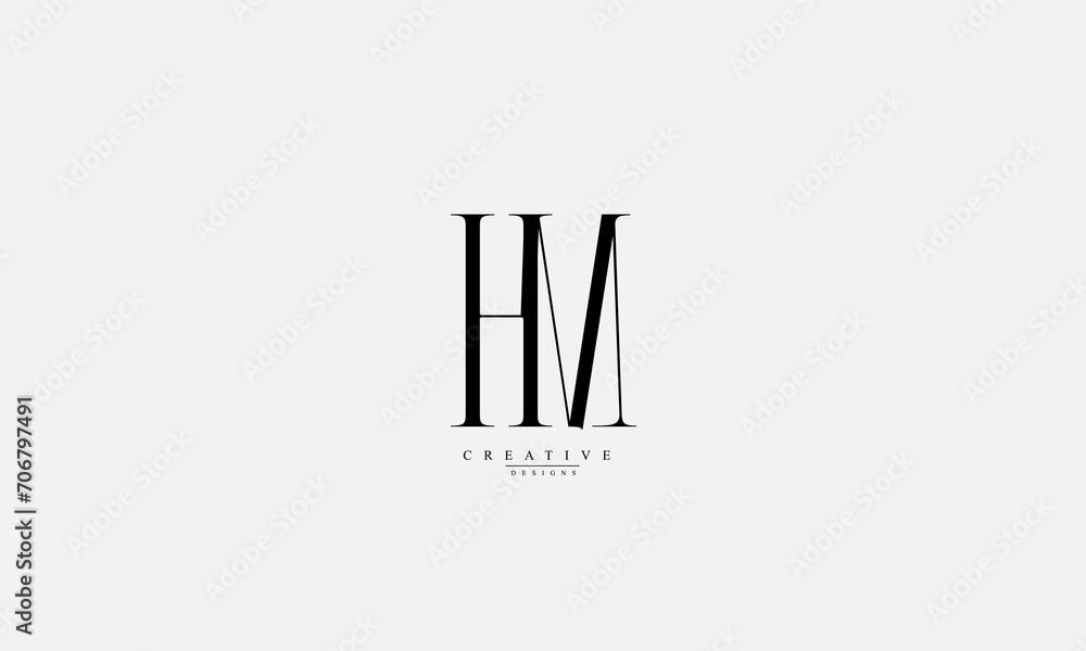 Alphabet letters Initials Monogram logo HM MH H M Alphabet letters Initials Monogram logo HM MH H M