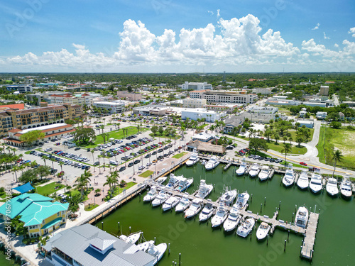 Downtown Fort pierce waterfront and boat harbor on the Treasure Coast of Florida in St. Lucie County	 photo