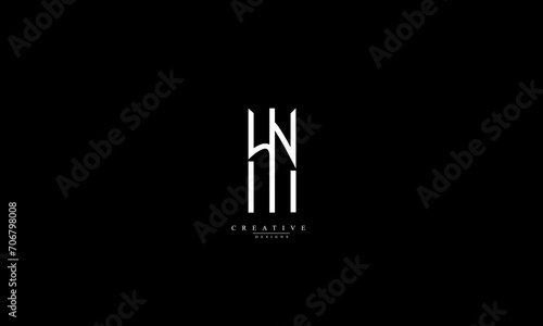 Alphabet letters Initials Monogram logo HN NH H N