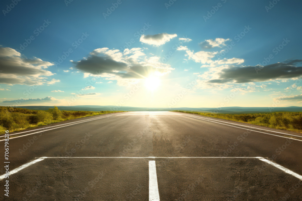 beginning of success. forText future written on asphalt road, beginning of success. forText future written on asphalt road,