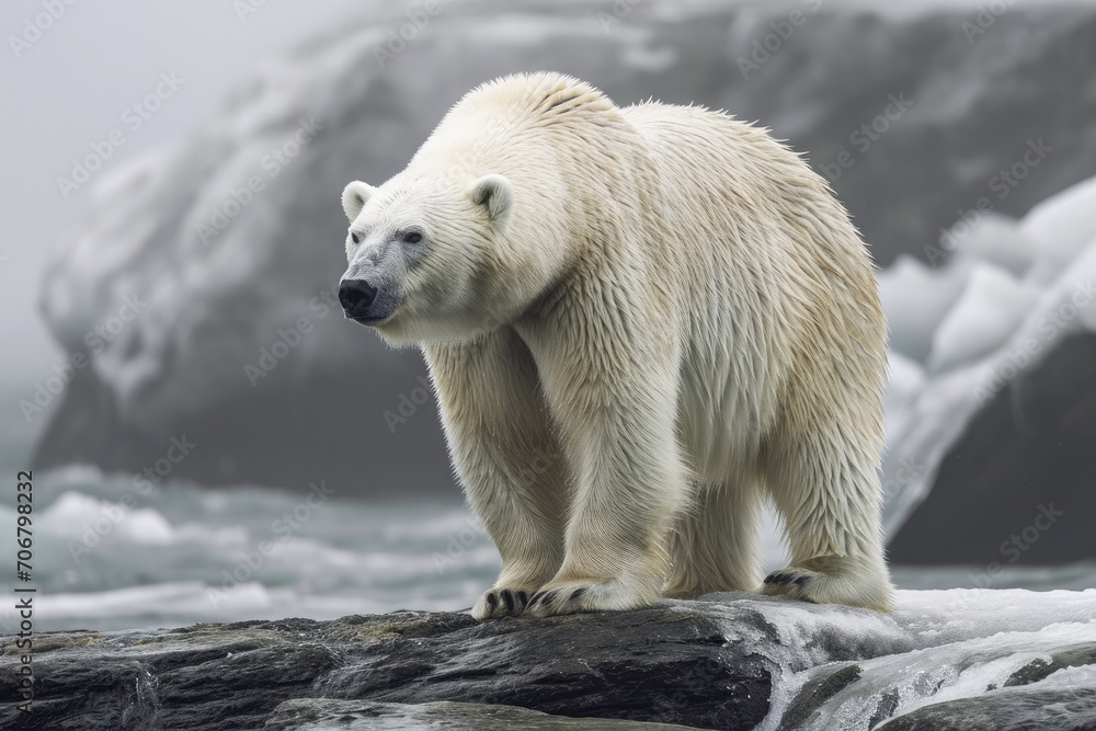 Polar Bear in the arctic habitat Generative AI Polar Bear in the arctic habitat Generative AI