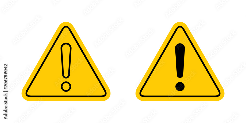 Alert warning icon in flat design. Danger, caution symbol vector Alert warning icon in flat design. Danger, caution symbol vector