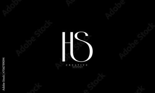 Alphabet letters Initials Monogram logo HS H S
