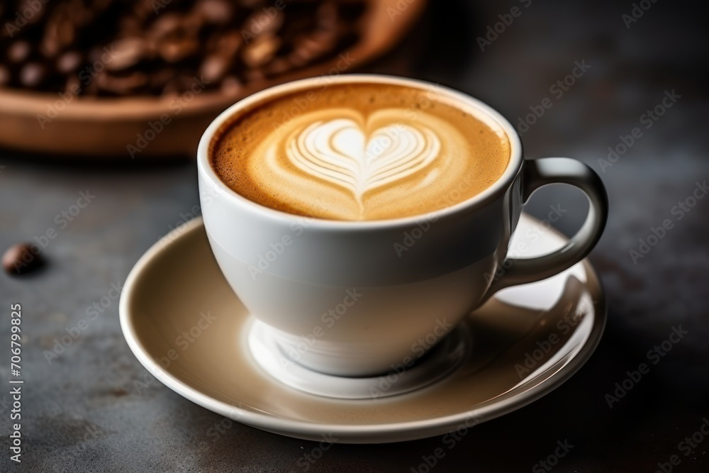Delicious hot coffee in a cup on the table Delicious hot coffee in a cup on the table