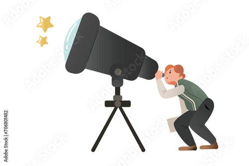 Astronomer Professional Worker Illustration 