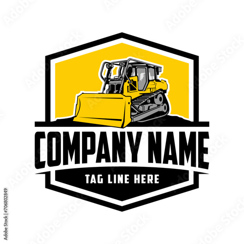 bulldozer company  logo vector image