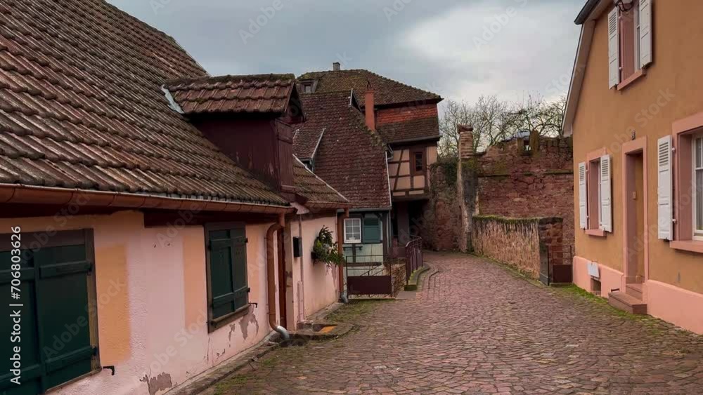 Christmas and New Year in medieval historical center Riquewihr, Alsace, France December 25, 2023. High quality 4k footage Christmas and New Year in medieval historical center Riquewihr, Alsace, France December 25, 2023. High quality 4k footage