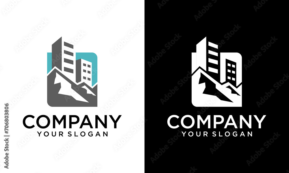 Creative Mountain building logo template inspiration. Creative Mountain building logo template inspiration.