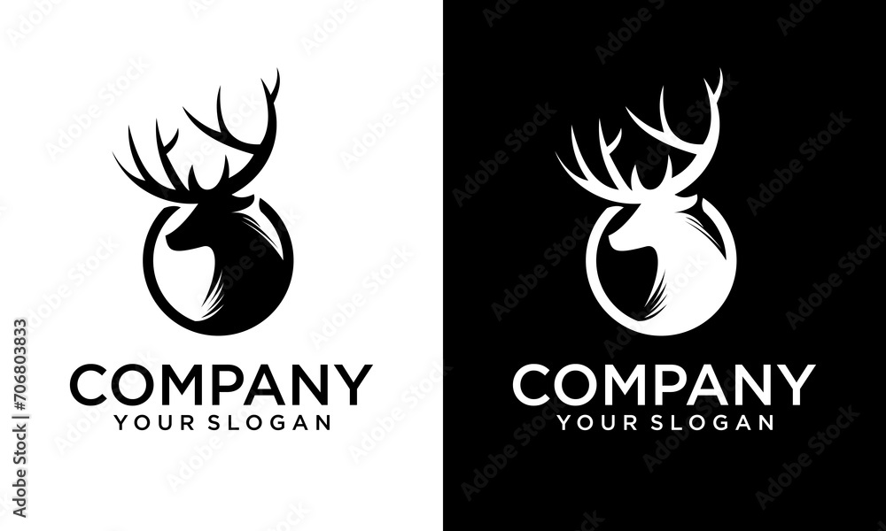 Creative deer head circle logo icon design vector Creative deer head circle logo icon design vector