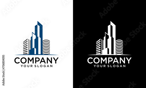 Creative Building logo for construction company  printing with modern concept Premium Vector. Real Estate Logo  house logo and building logo icon. design template vector illustration