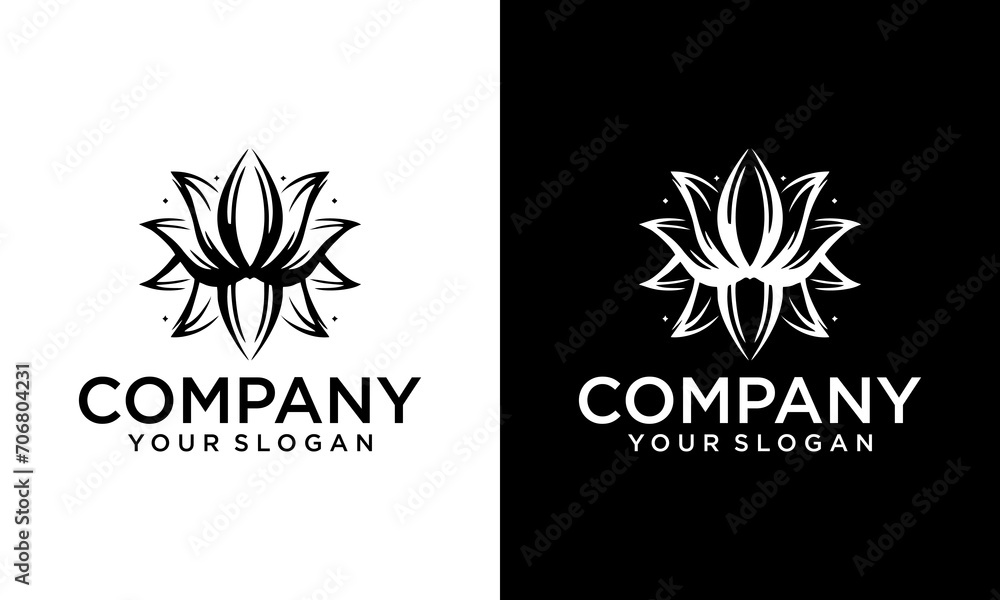 Creative Lotus Flower Logo abstract Beauty Spa salon Cosmetics brand style. Looped Leaves Logotype design vector Luxury Fashion template. Creative Lotus Flower Logo abstract Beauty Spa salon Cosmetics brand style. Looped Leaves Logotype design vector Luxury Fashion template.