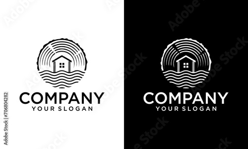 Capenter industry logo design - wood log, timber plank wood, woodwork handyman, wood house builder. simple minimalist icon