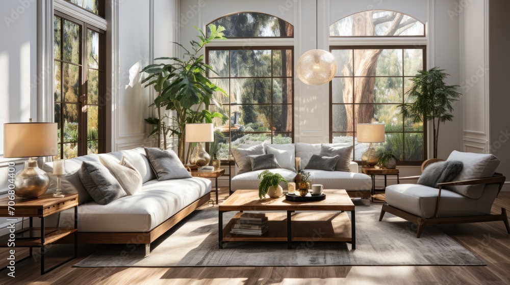 New luxuriously furnished master bedroom with large windows and abundant natural light. New luxuriously furnished master bedroom with large windows and abundant natural light.