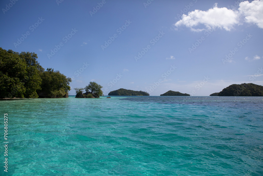 Beautiful clear water beaches of Palau, Micronesia