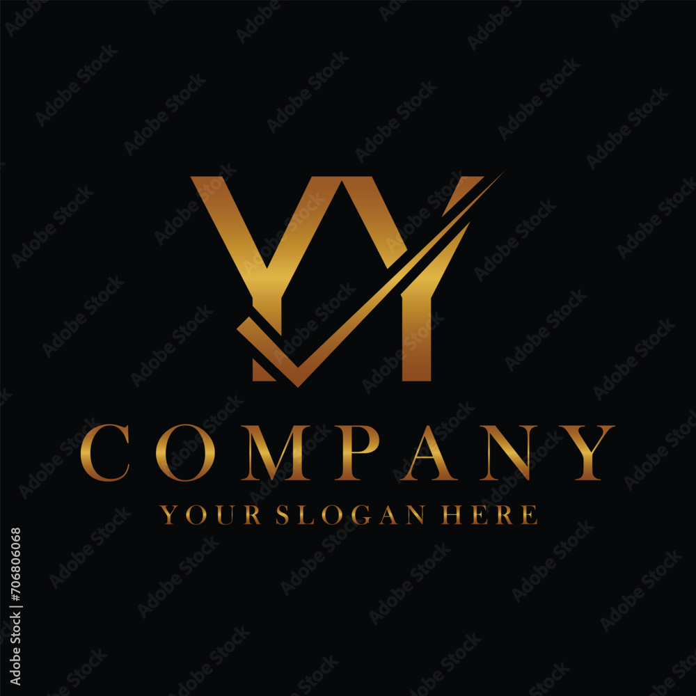 YY Letter Logo Design Template Vector. Creative initials letter YY logo concept.