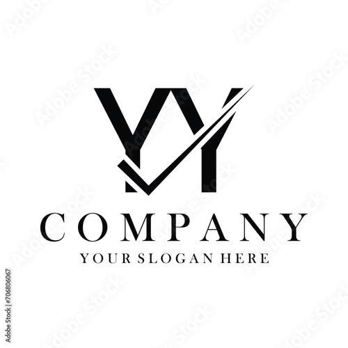 YY Letter Logo Design Template Vector. Creative initials letter YY logo concept.