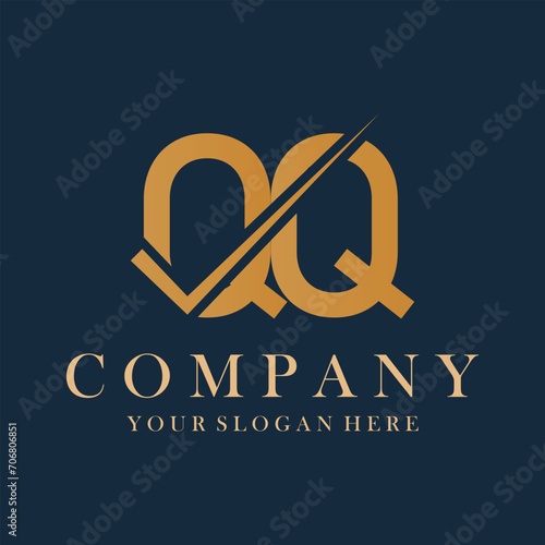 QQ Letter Logo Design Template Vector. Creative initials letter QQ logo concept.