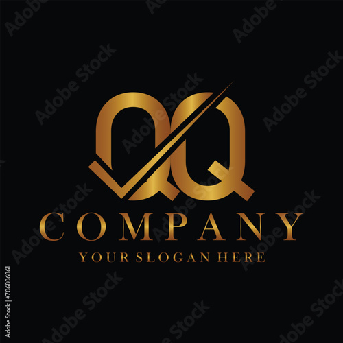 QQ Letter Logo Design Template Vector. Creative initials letter QQ logo concept.
