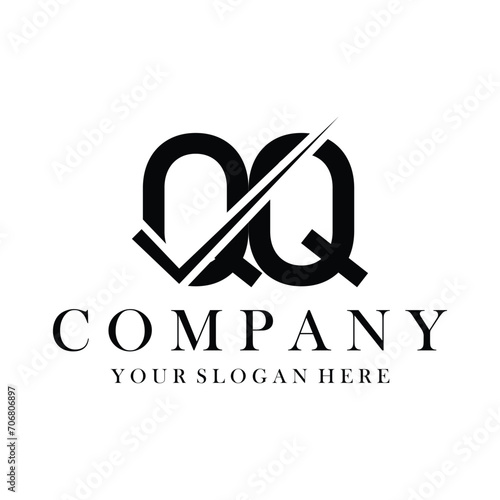 QQ Letter Logo Design Template Vector. Creative initials letter QQ logo concept.
