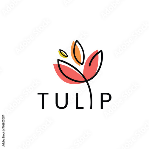 Tulip flower logotype design template vector illustration