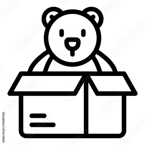 Toys for kid donation box icon