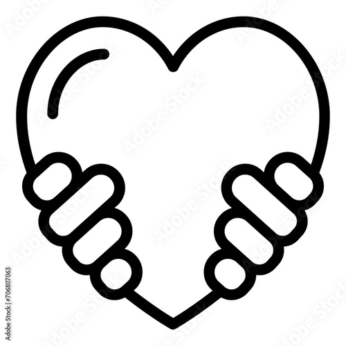 Hand Charity hug heart icon