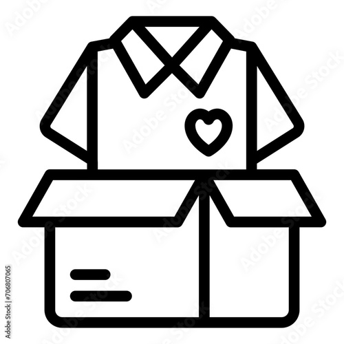 Clothes donation box icon