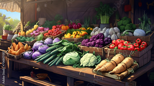 Healthy Market concept with vegetables photo