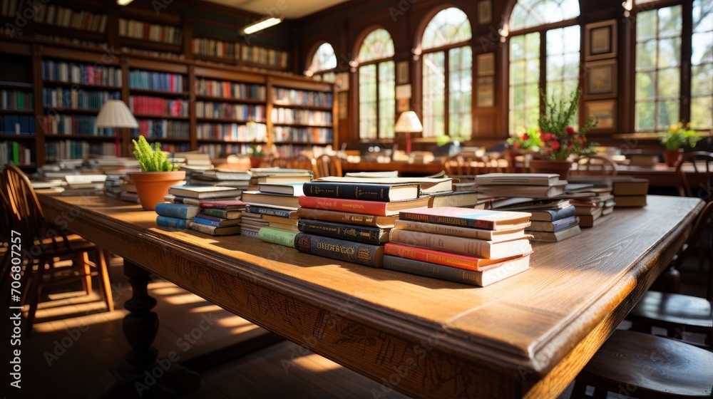 Obraz premium Library with lots of shelves and books