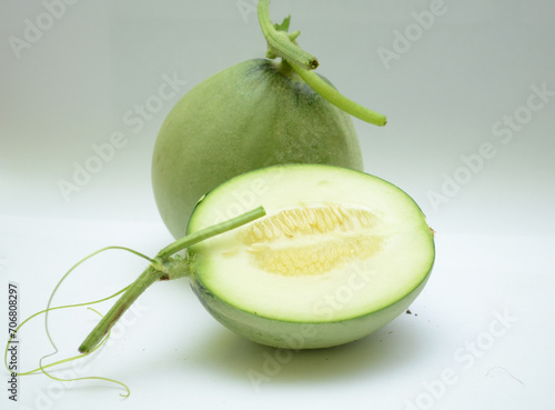 Hydroponic melons with various types of melons that are ready to be harvested and sold