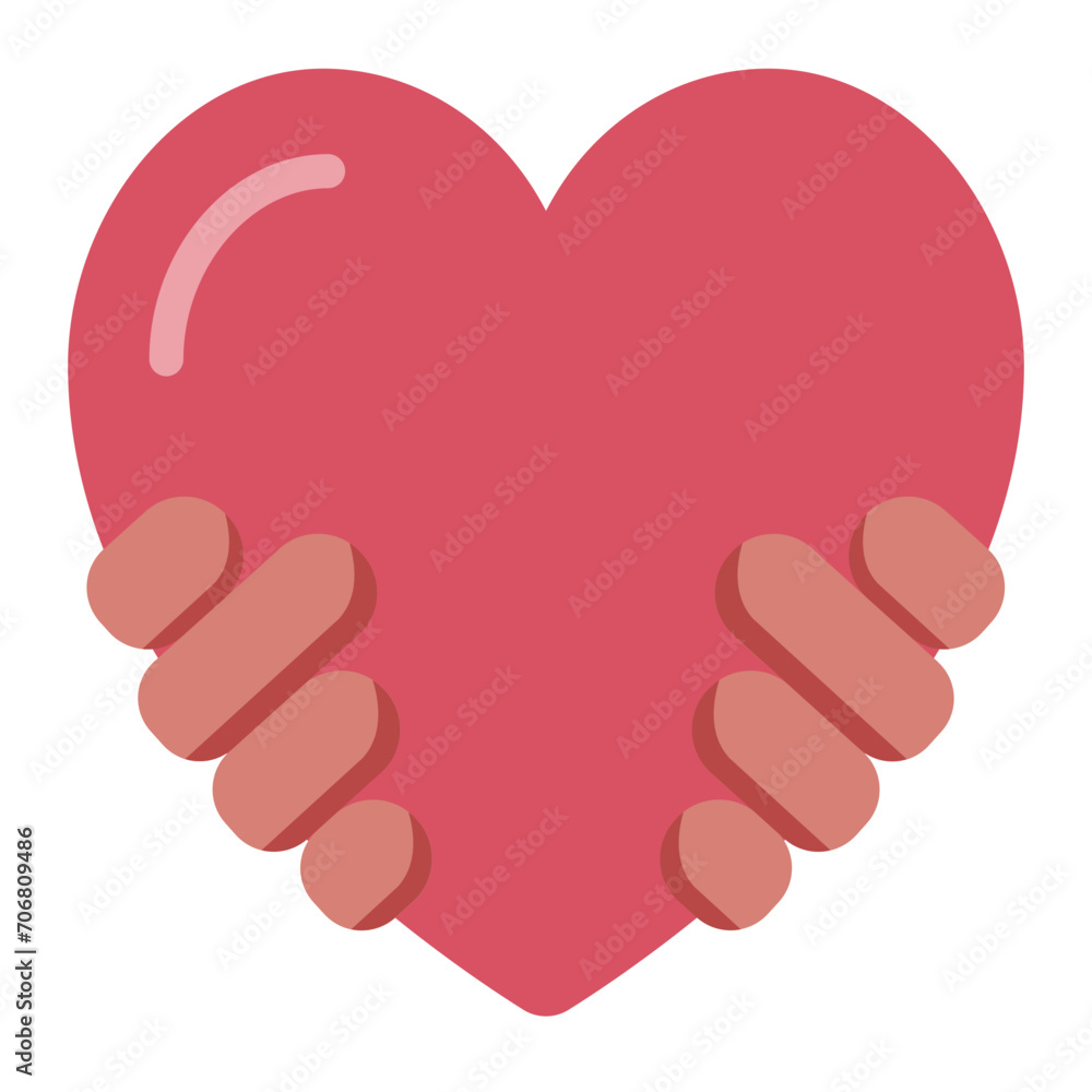 Hand Charity hug heart icon