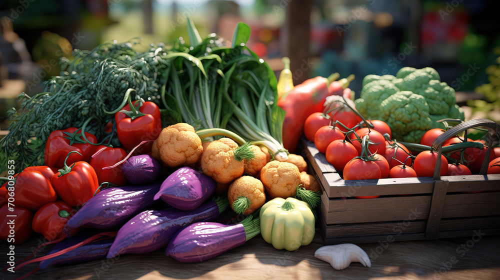 Nutrient Fresh and organic vegetables at farmers market
