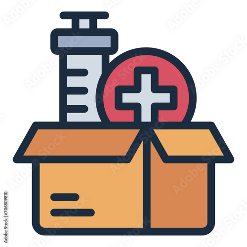 Medical Supplies donation box icon