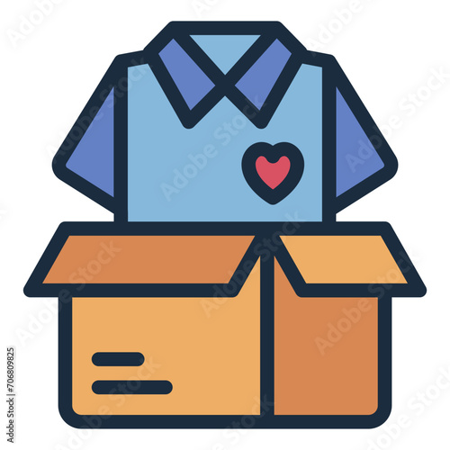 Clothes donation box icon