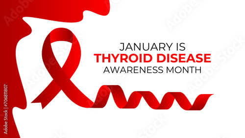 Thyroid disease awareness month. Holiday concept. observed every year in September. suit for banner, cover, website, brochure, greeting card, backdrop, poster with background. Vector illustration.