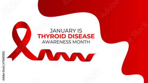 Thyroid disease awareness month. Holiday concept. observed every year in September. suit for banner, cover, website, brochure, greeting card, backdrop, poster with background. Vector illustration.